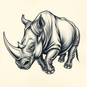 Full-View Rhino Tattoo