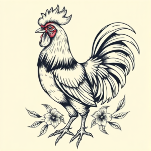 Full-View Rooster Tattoo