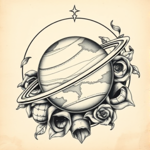 Full-View Saturn Tattoo