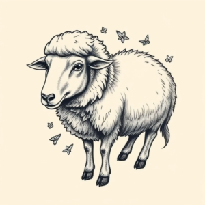Full-View Sheep Tattoo