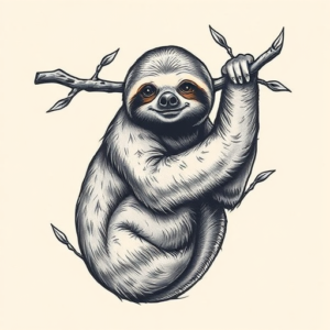 Full-View Sloth Tattoo