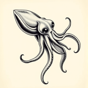 Full-View Squid Tattoo
