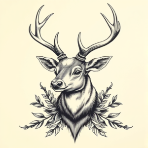 Full-View Stag Tattoo