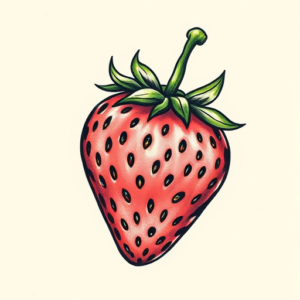 Full-View Strawberry Tattoo