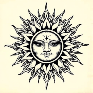 Full-View Sun Tattoo