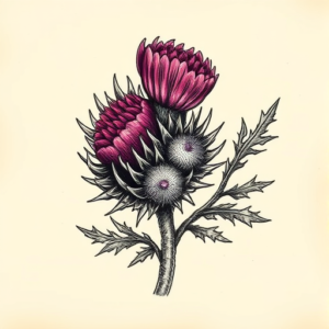 Full-View Thistle Tattoo