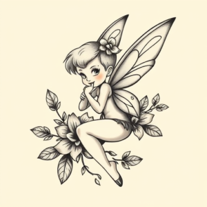 Full-View Tinkerbell Tattoo