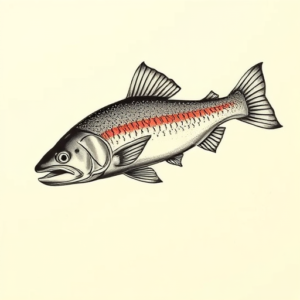 Full-View Trout Tattoo