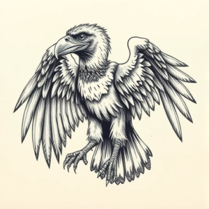 Full-View Vulture Tattoo