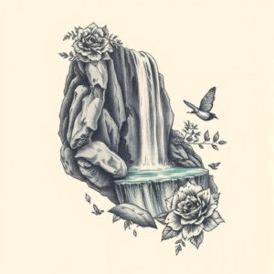 Full-View Waterfall Tattoo