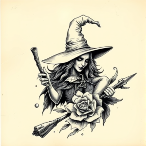 Full-View Witch Tattoo