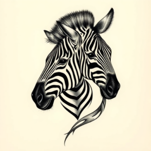 Full-View Zebra Tattoo
