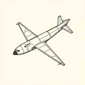 Geometric Airplane Tattoo