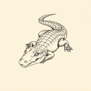 Geometric Alligator Tattoo