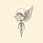 Geometric Angel Tattoo