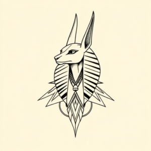 Geometric Anubis Tattoo