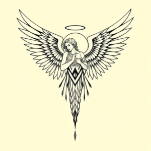 Geometric Archangel Tattoo