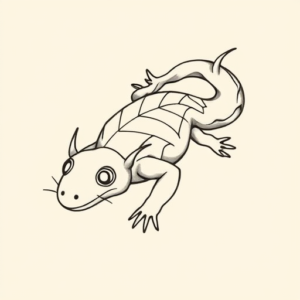 Geometric Axolotl Tattoo