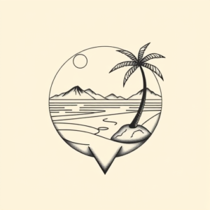 Geometric Beach Tattoo
