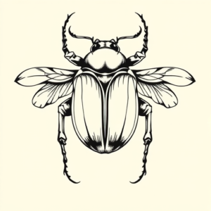 Geometric Beetle Tattoo