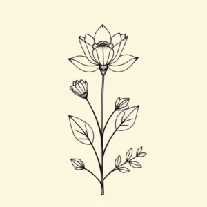 Geometric Botanical Tattoo