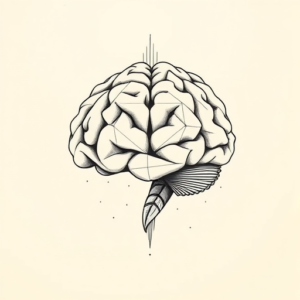 Geometric Brain Tattoo