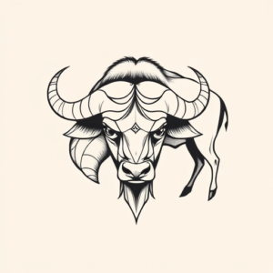 Geometric Buffalo Tattoo