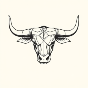 Geometric Bull Tattoo