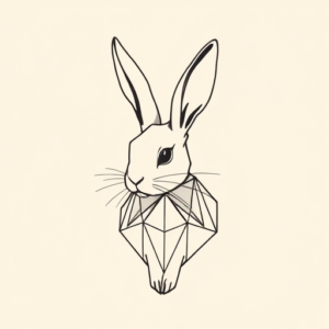 Geometric Bunny Tattoo