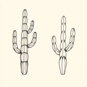 Geometric Cactus Tattoo