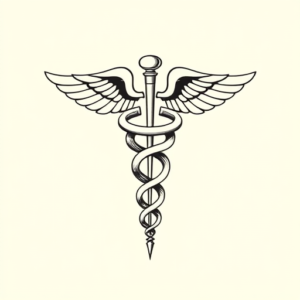 Geometric Caduceus Tattoo