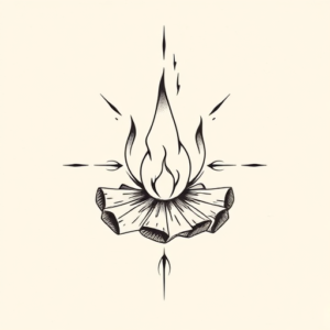 Geometric Campfire Tattoo