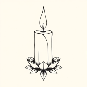 Geometric Candle Tattoo