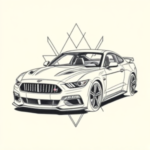 Geometric Car Tattoo