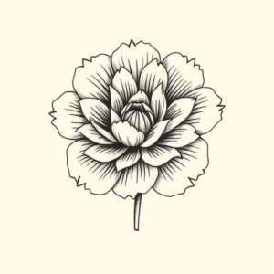 Geometric Carnation Tattoo