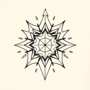 Geometric Cartoon Tattoo