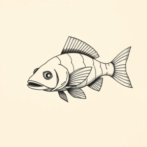 Geometric Catfish Tattoo