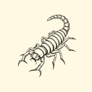 Geometric Centipede Tattoo