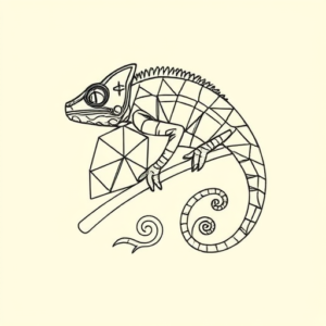 Geometric Chameleon Tattoo