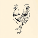 Geometric Chicken Tattoo