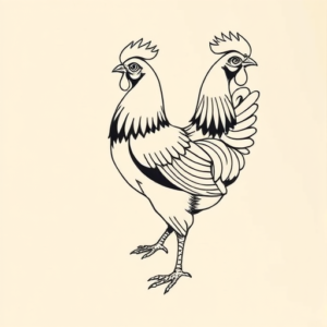 Geometric Chicken Tattoo