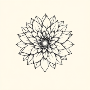 Geometric Chrysanthemum Tattoo