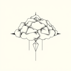 Geometric Cloud Tattoo