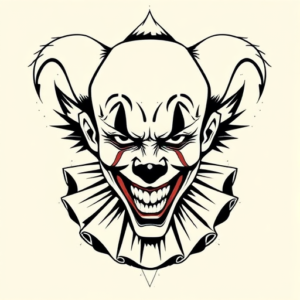 Geometric Clown Tattoo