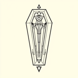 Geometric Coffin Tattoo
