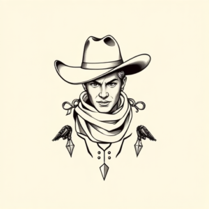 Geometric Cowboy Tattoo