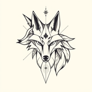 Geometric Coyote Tattoo