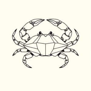 Geometric Crab Tattoo
