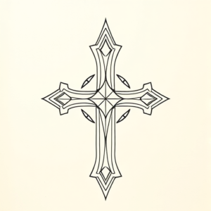 Geometric Cross Tattoo