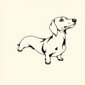 Geometric Dachshund Tattoo